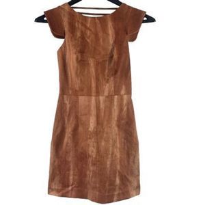 NWOT Kelly Wearstler Suede look Women’s Sz 0 Brown Cap Sleeve Mini Dress
